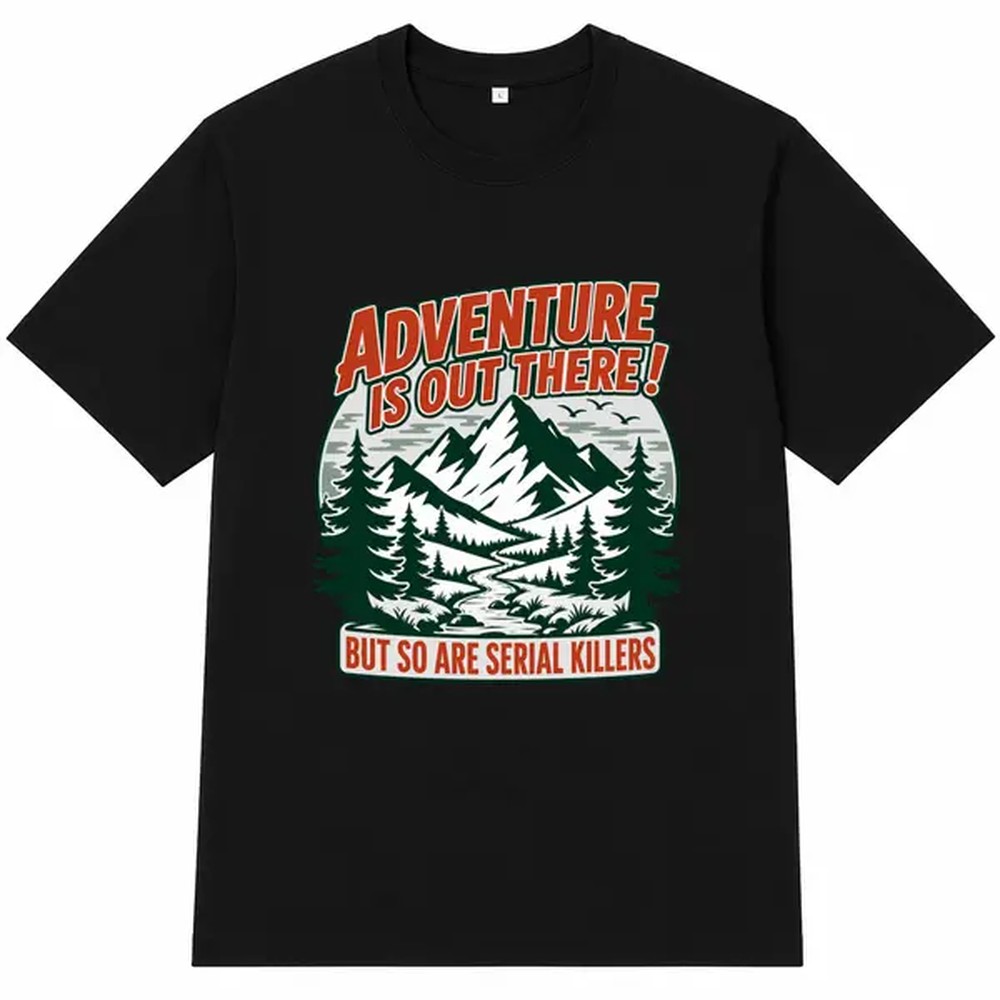 Camiseta negra con estampado d - Outdoor Adventure Gifts reseña y precio