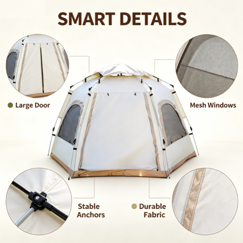 Carpa de Camping Hexagonal Bla - Outdoor Adventure Uva reseña y precio
